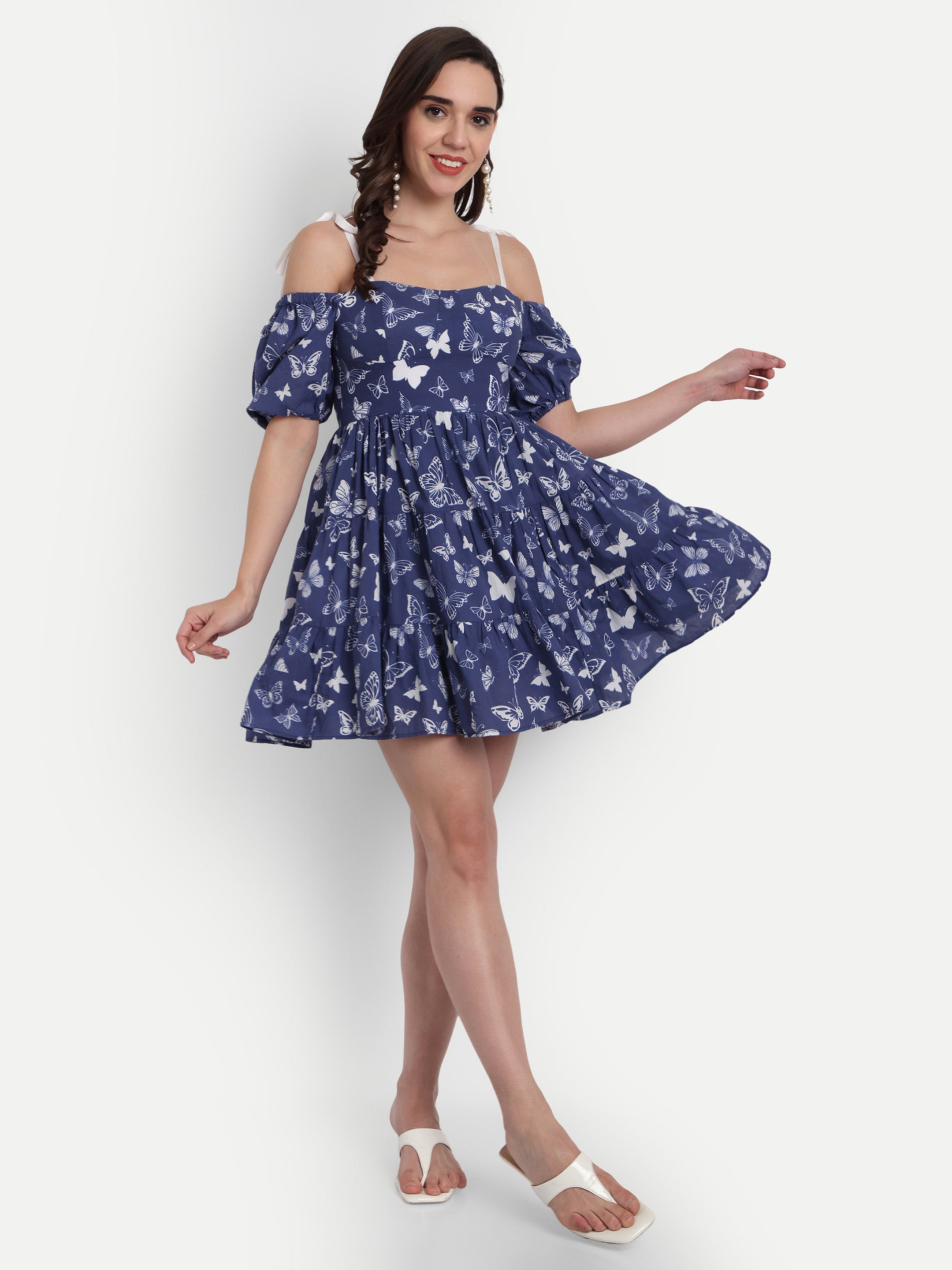 Butterfly Print Mini Dress