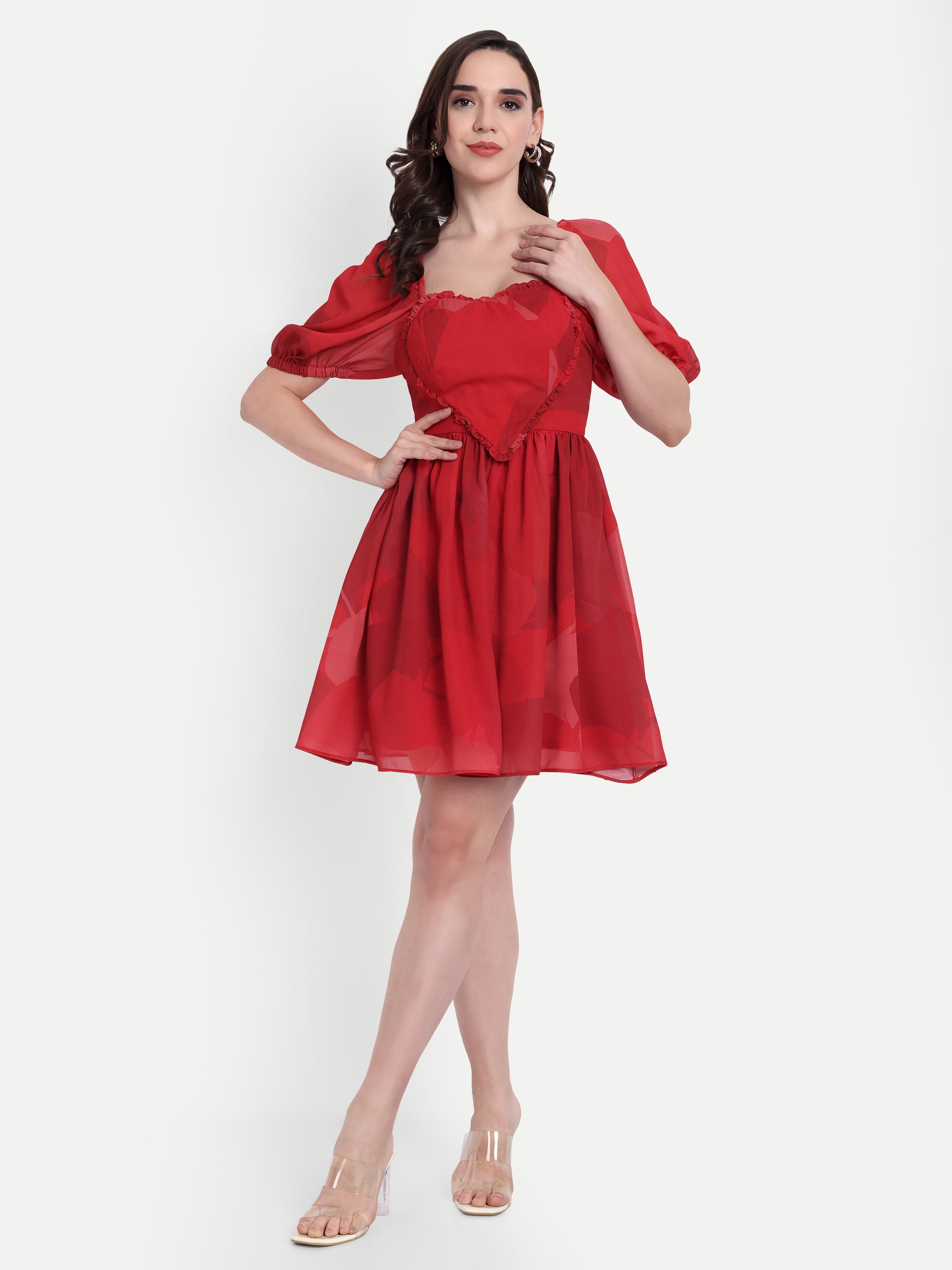 Puff Sleeve Mini Dress