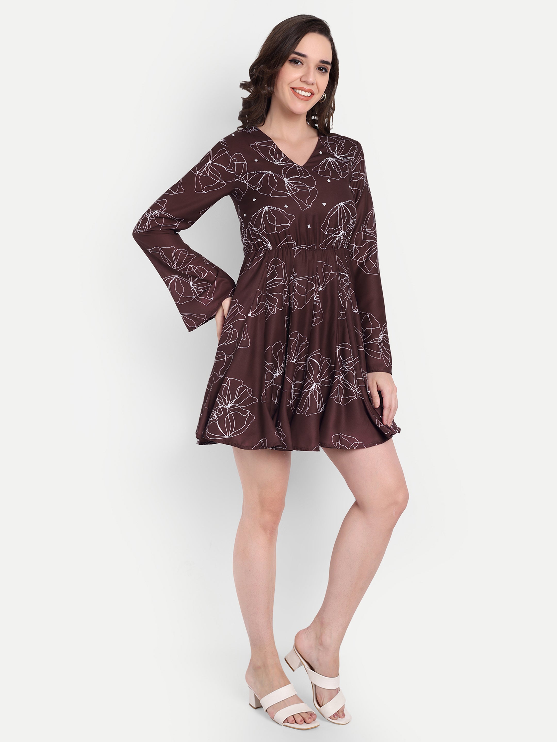 Printed  Floral Mini Dress