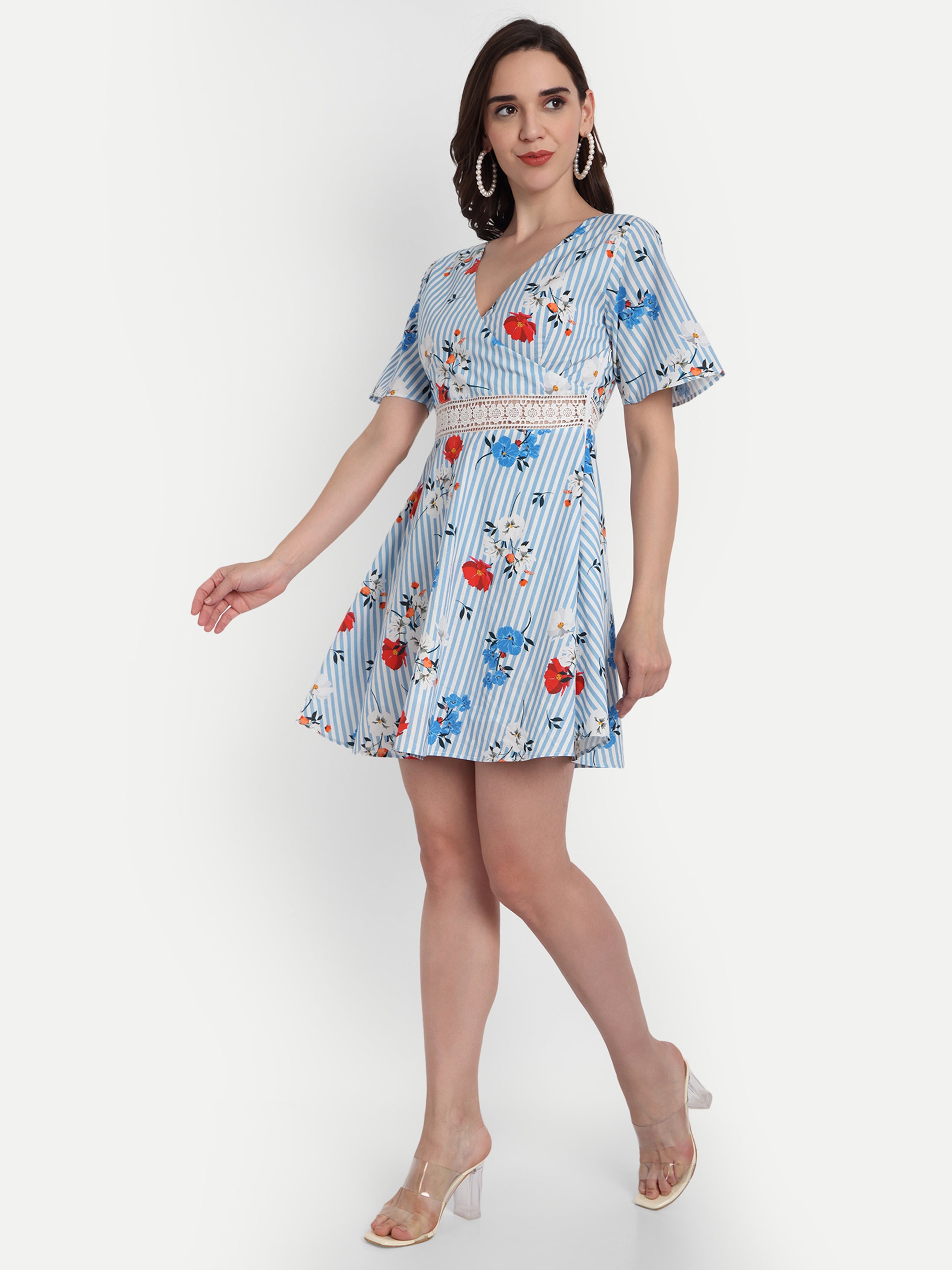 Floral Lace Mini Dress