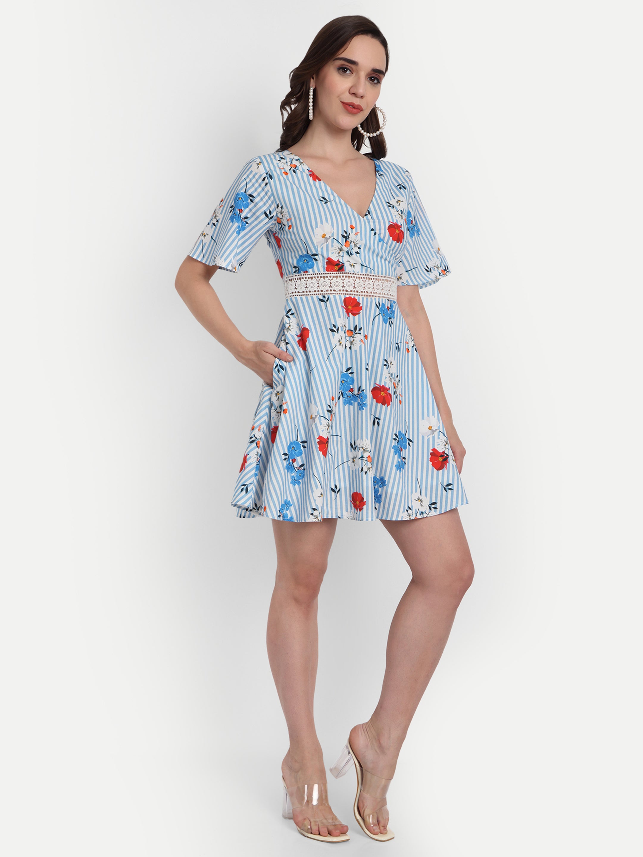 Floral Lace Mini Dress