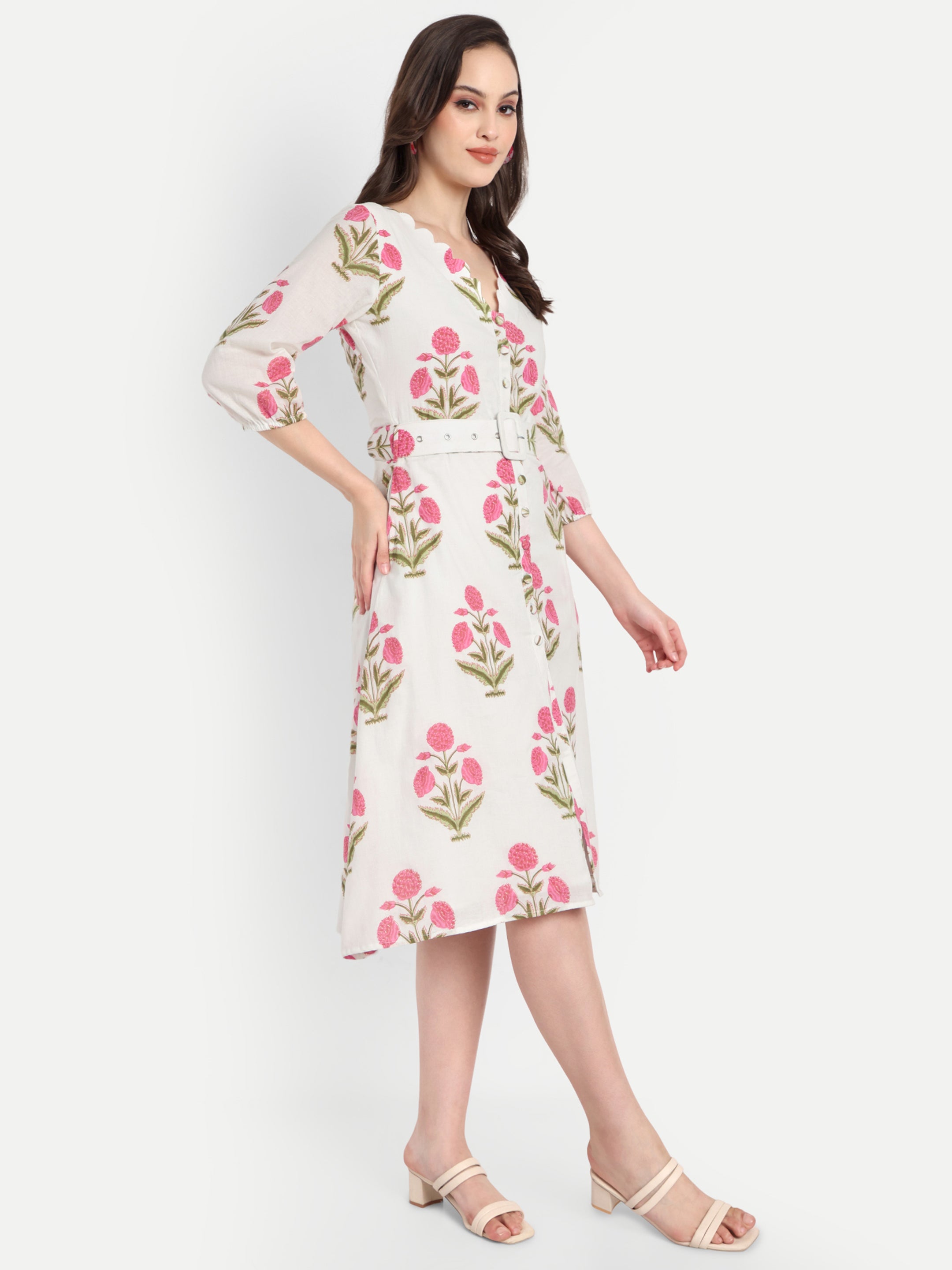 V- Neck Shirt Dress