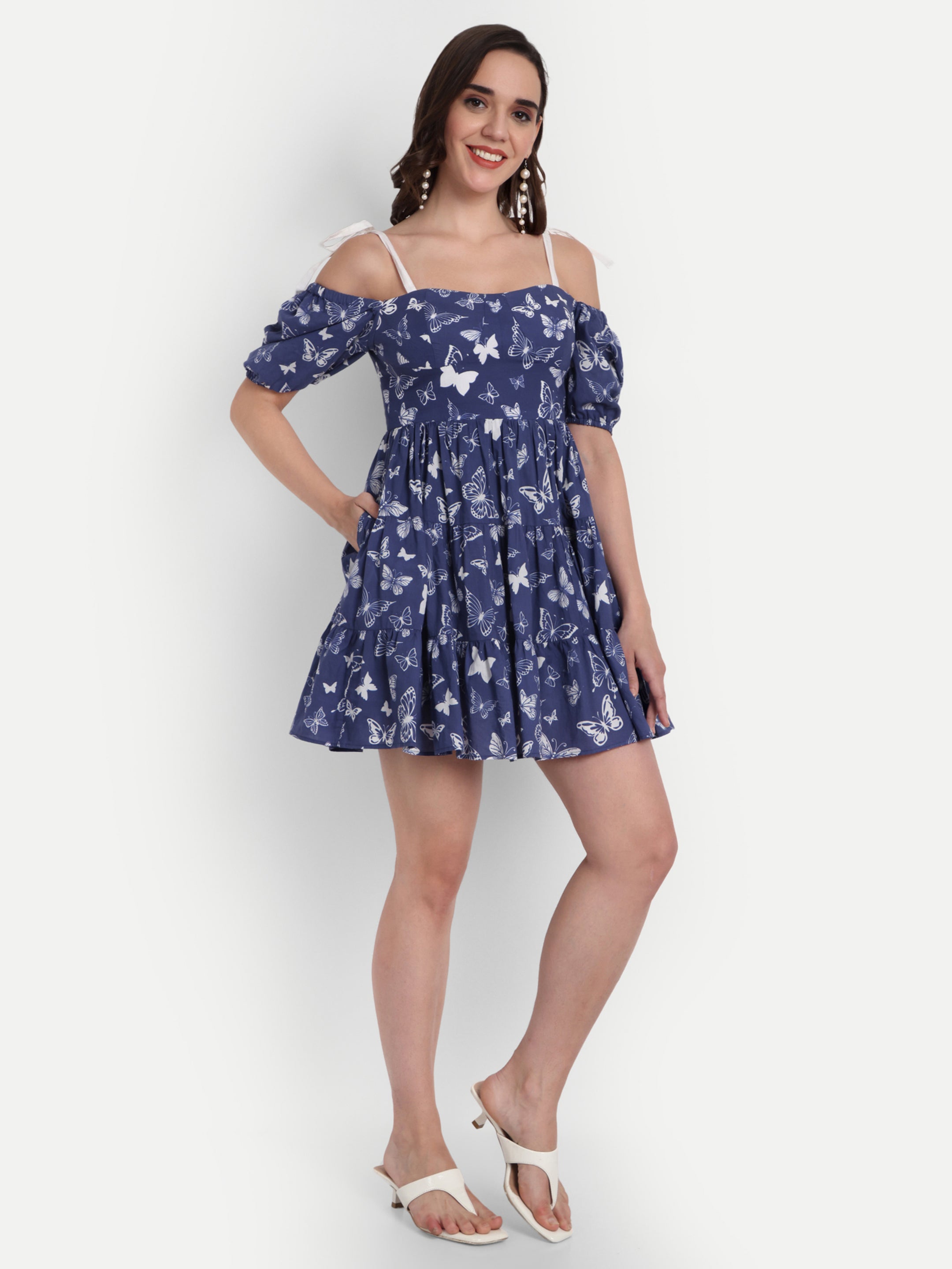 Butterfly Print Mini Dress