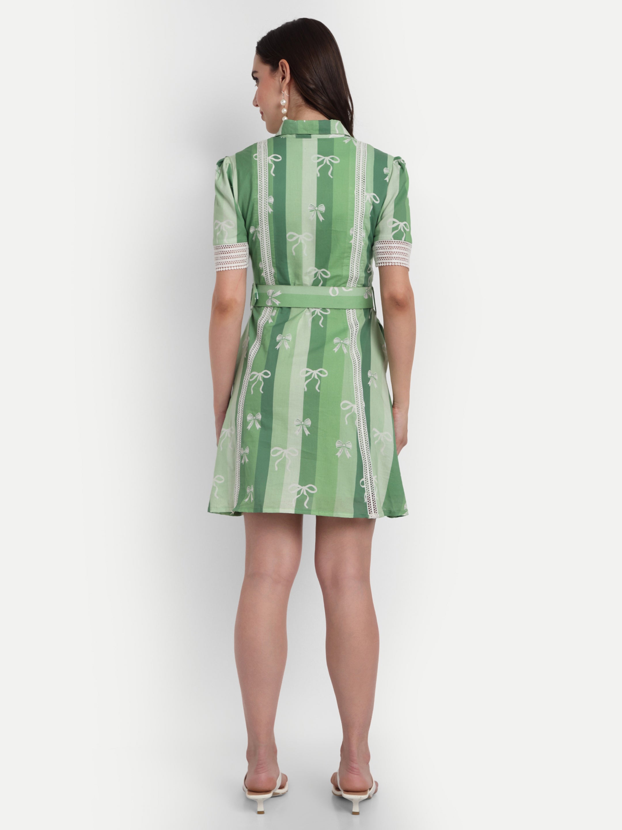 Stripes and Bow Shirt Dress