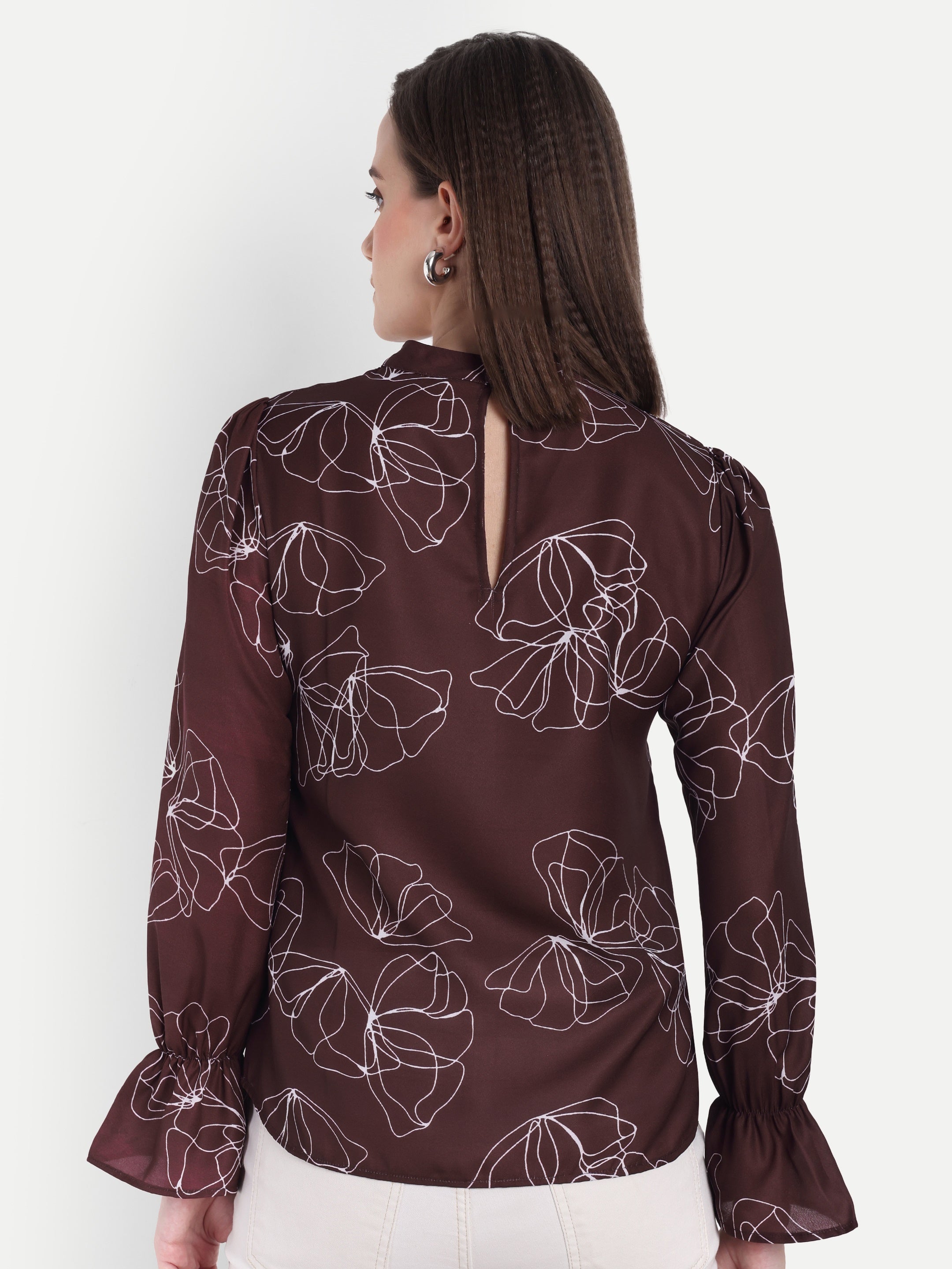 Printed Puff Sleeve Top