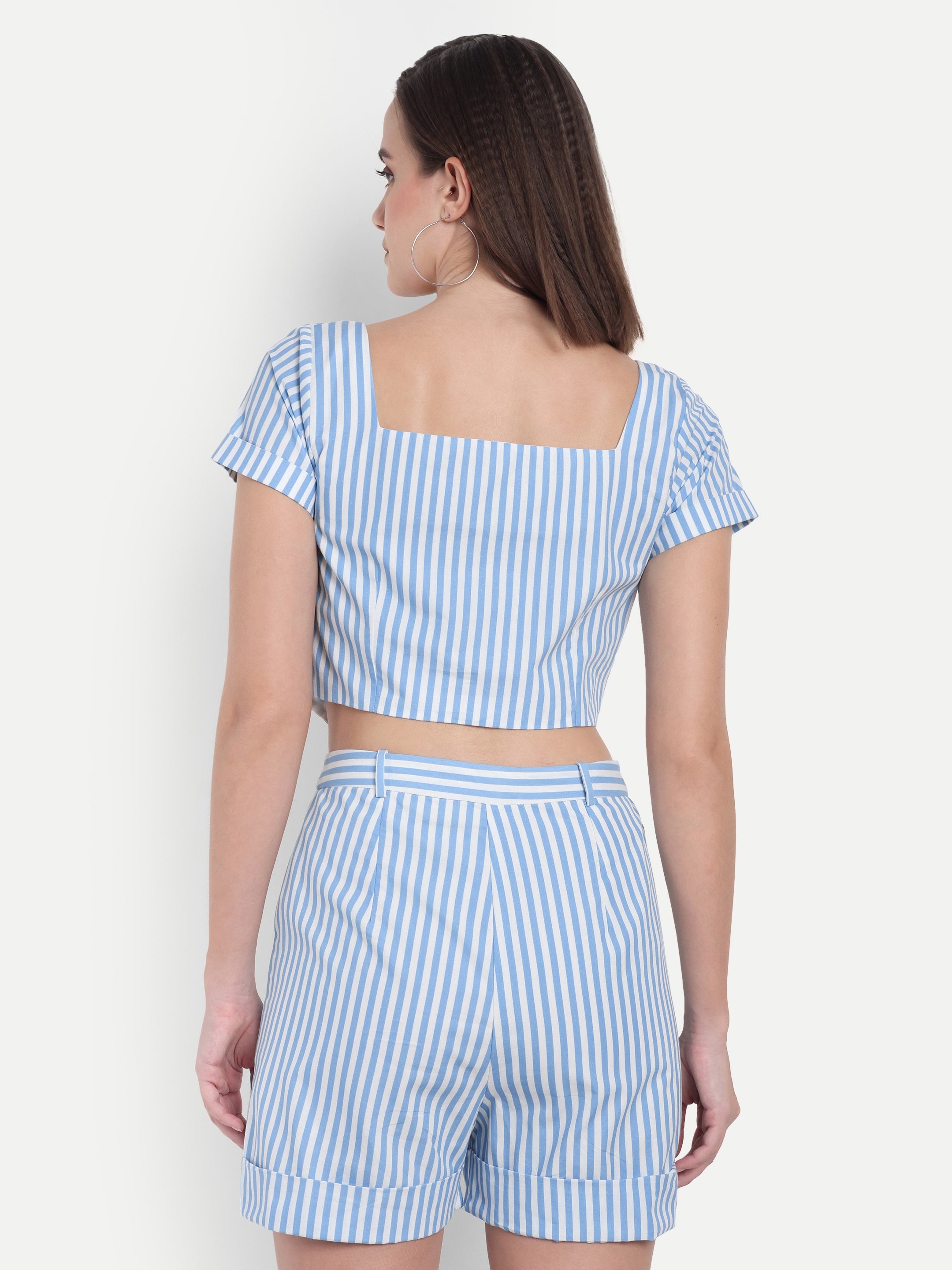 Striped Cotton Shorts