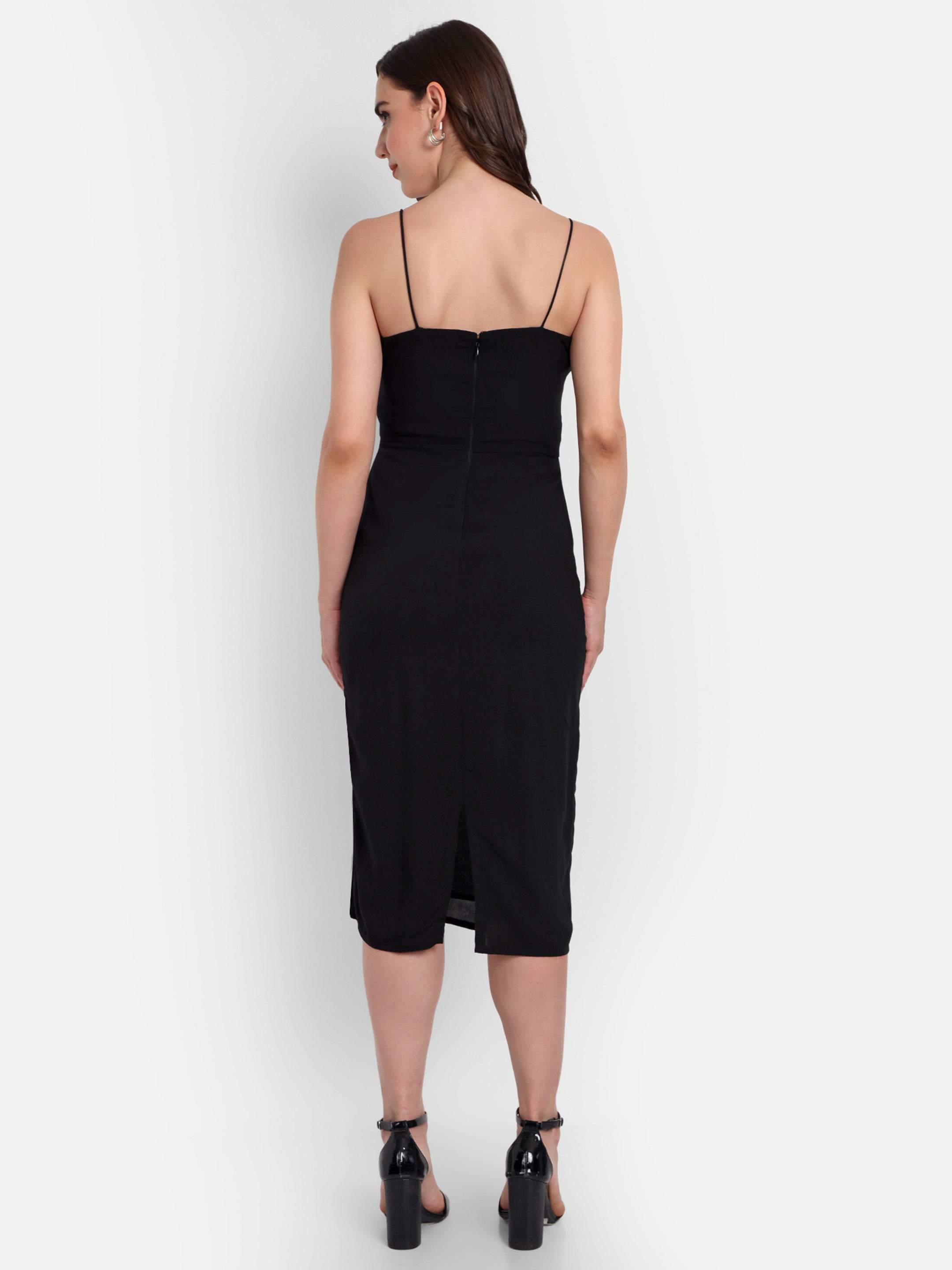 Black Lycra dress with slit