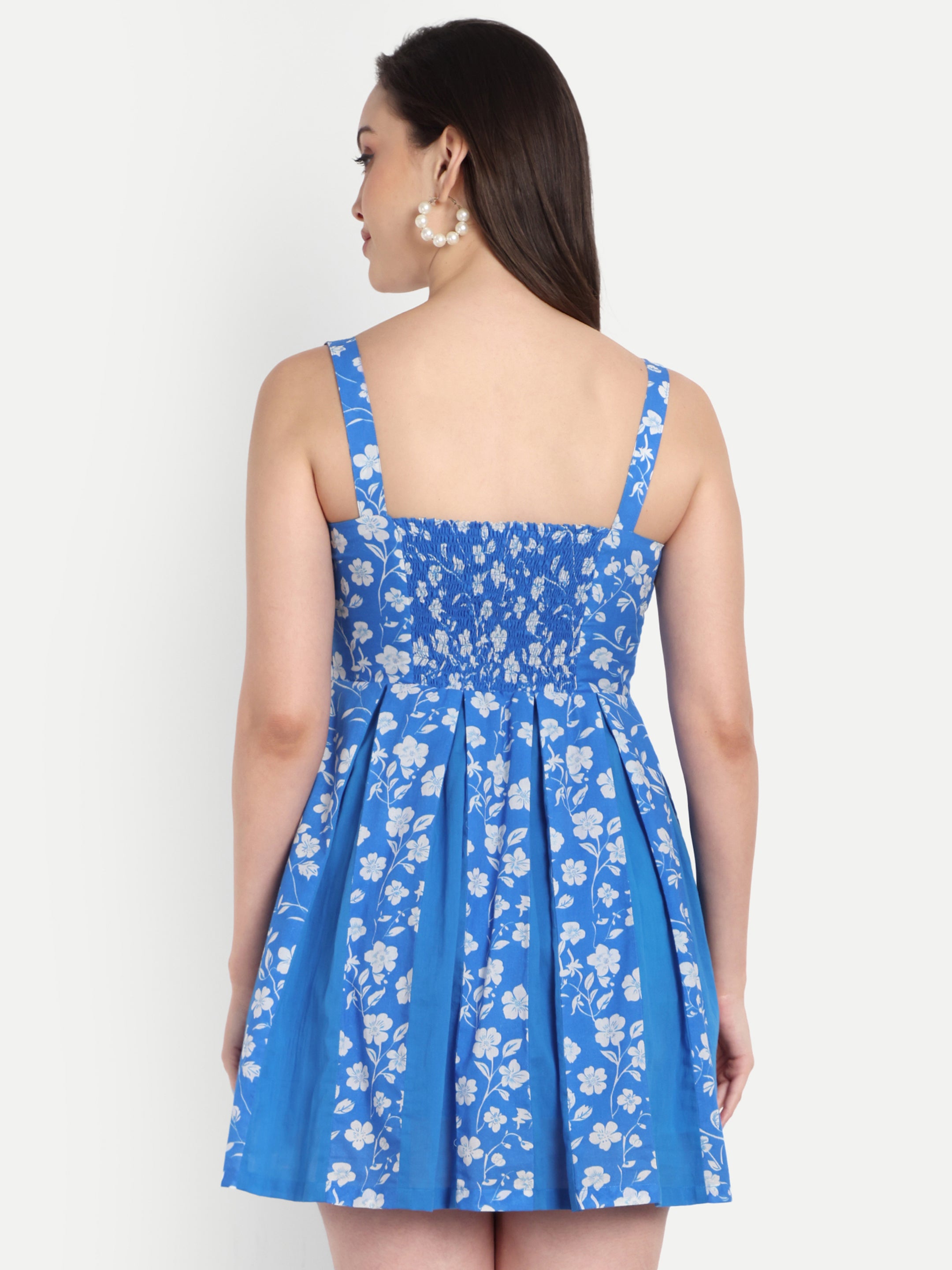 Floral Pleated Mini Dress