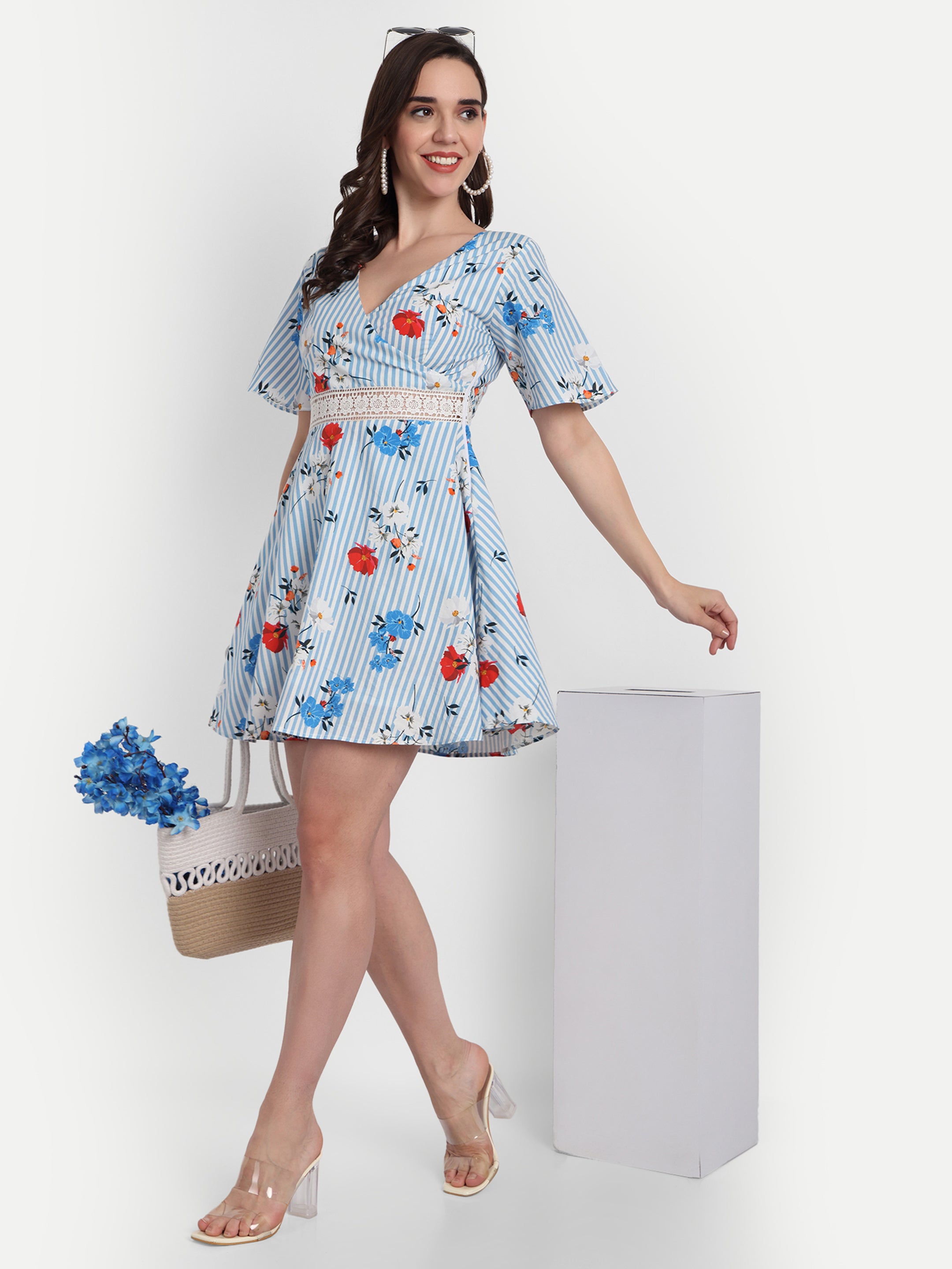 Floral Lace Mini Dress