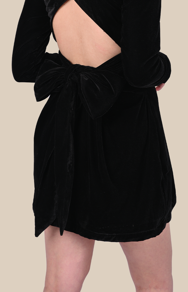 Black Velvet Mini Dress