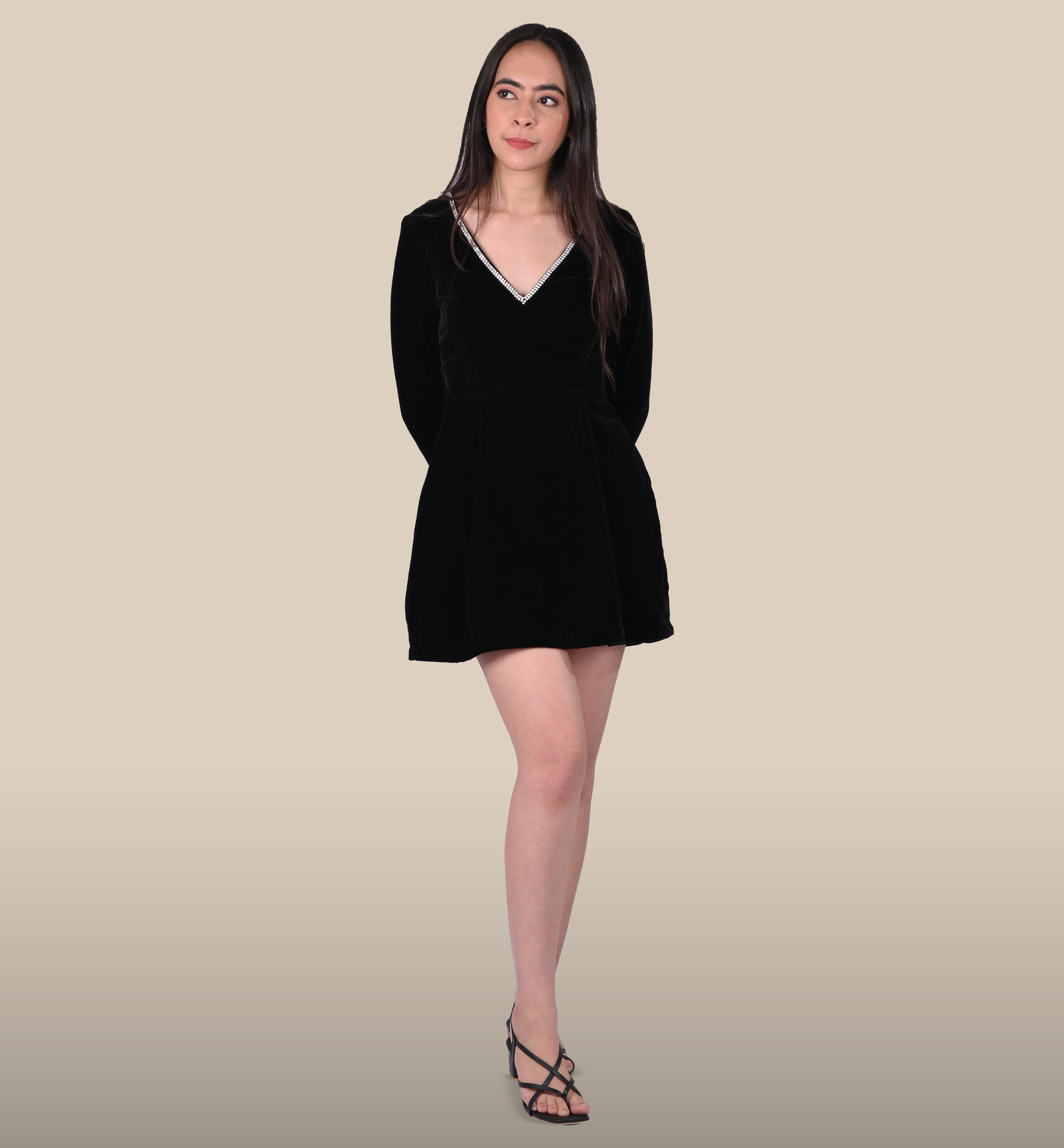 Black Velvet Mini Dress