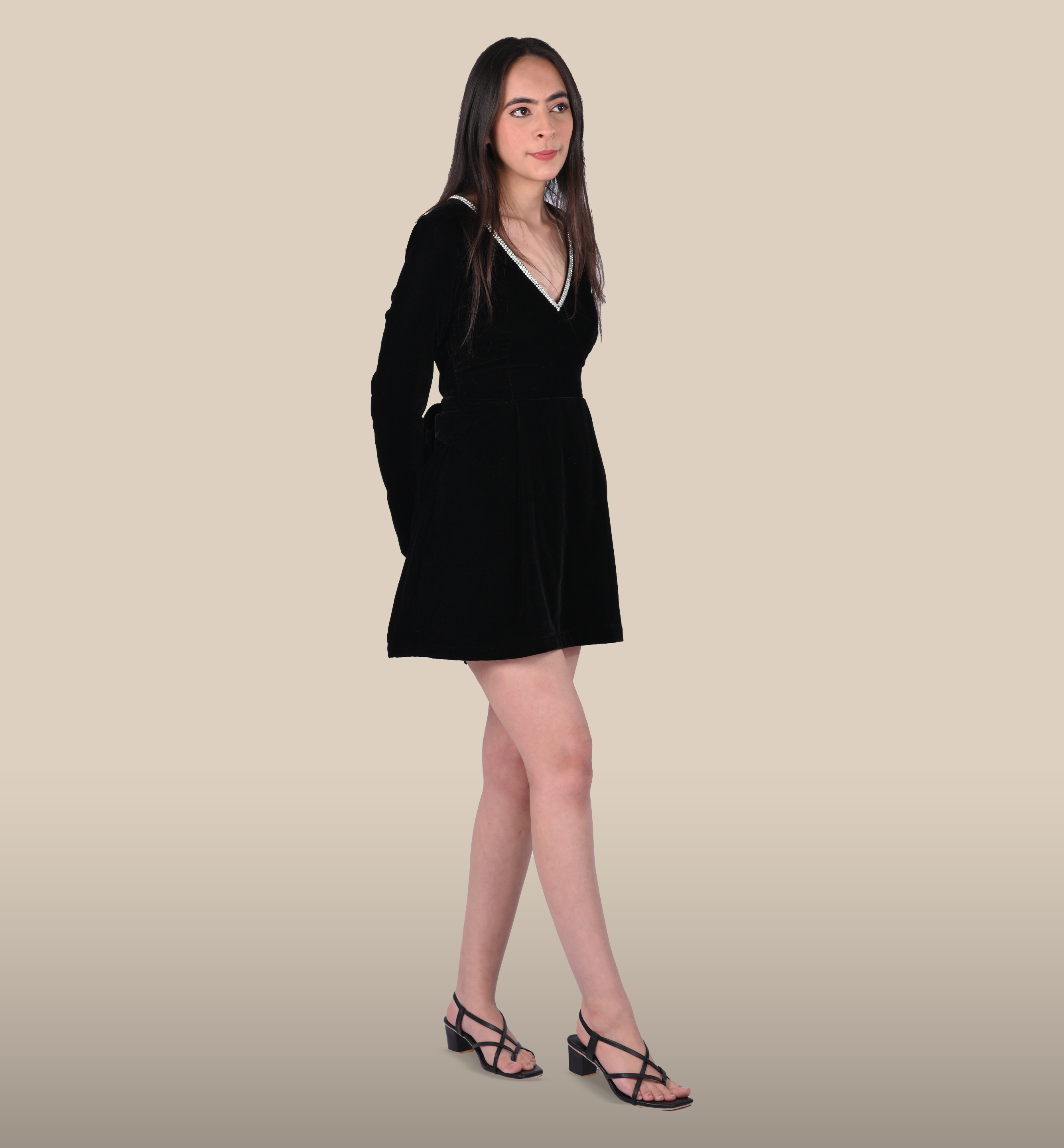 Black Velvet Mini Dress