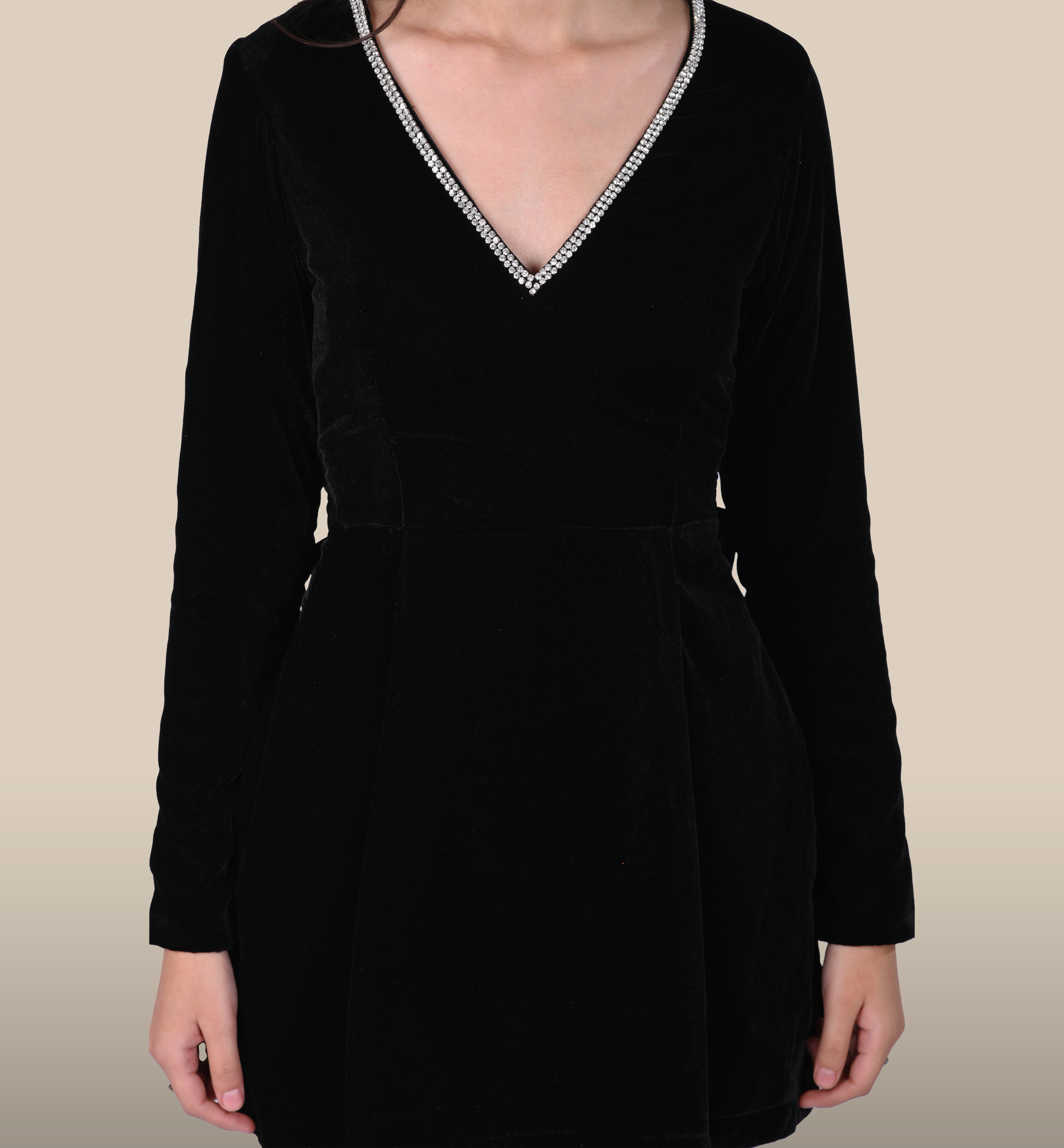Black Velvet Mini Dress