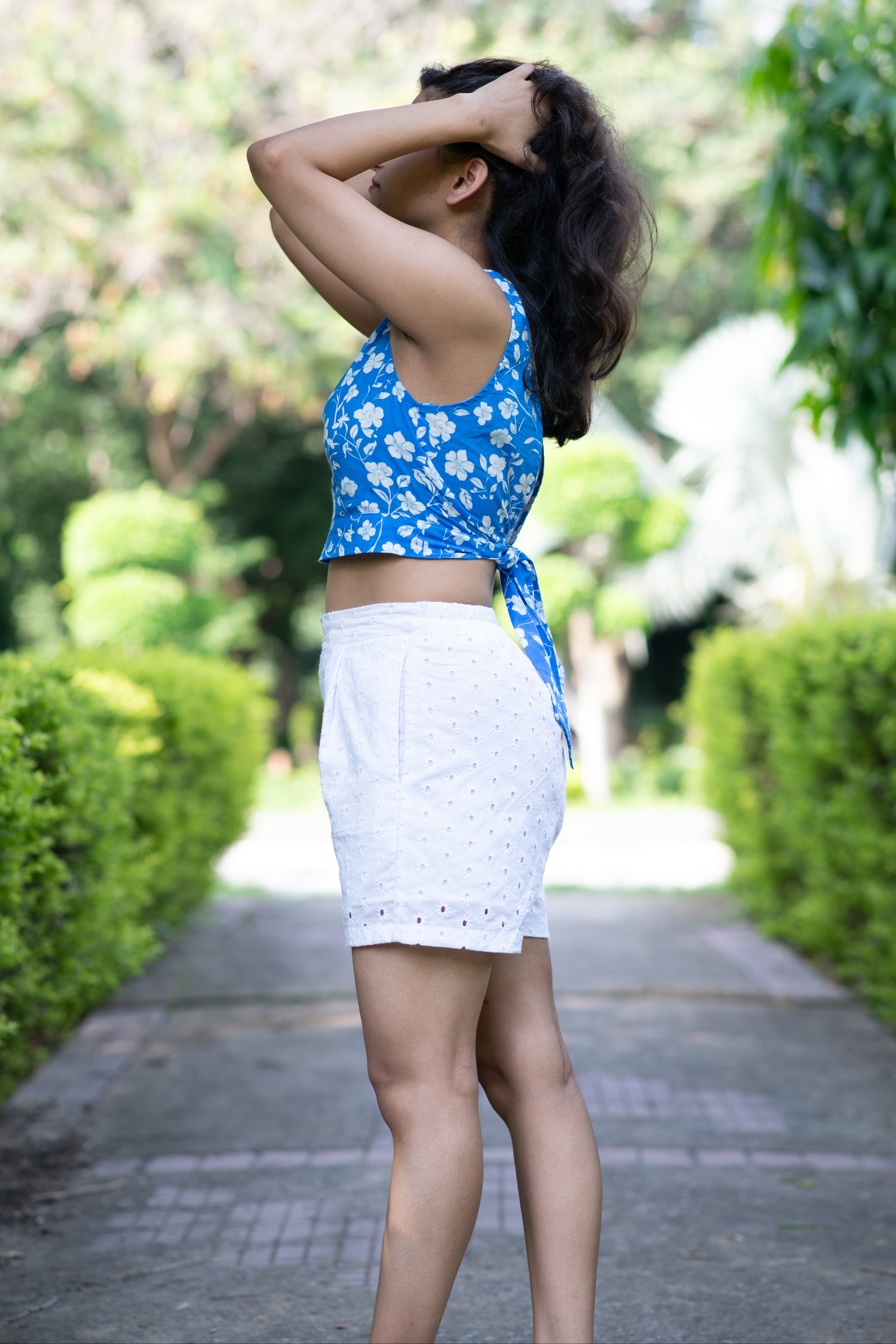 White Cotton Shorts