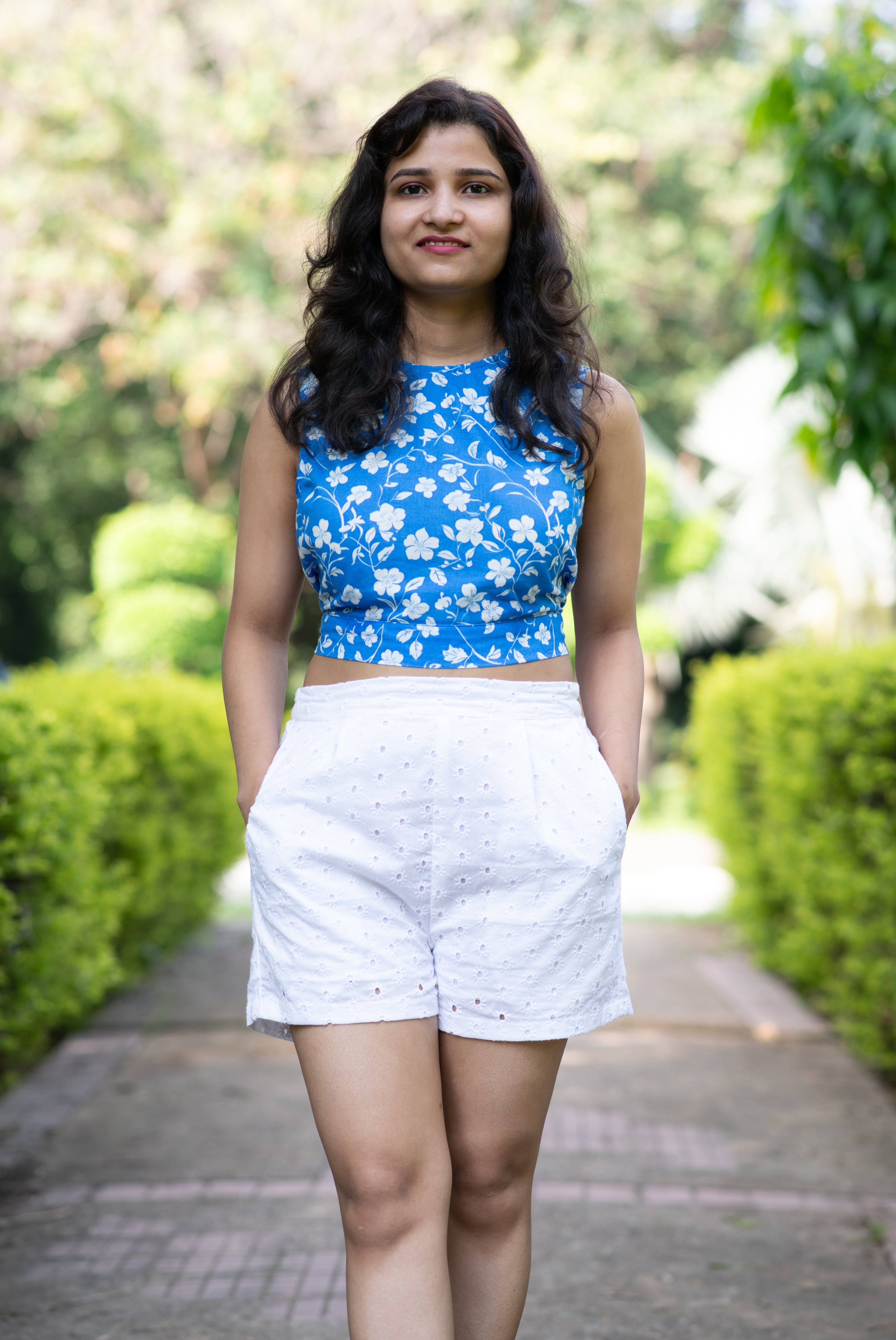 White Cotton Shorts